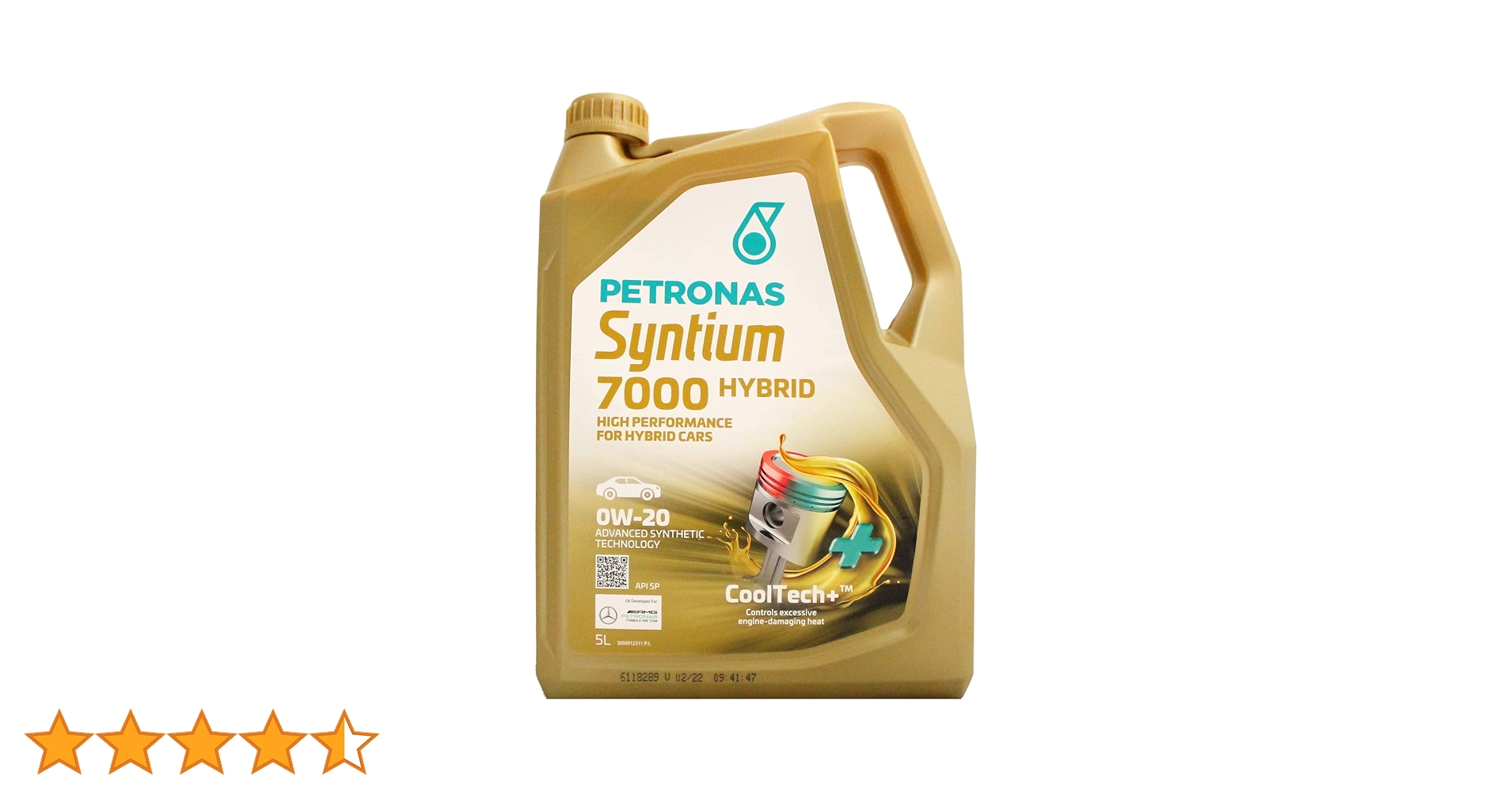 Petronas Syntium 7000 0W20 Engine Oil, 5 Litre Bottle